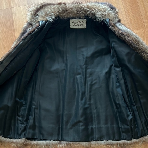 Vintage Natural Raccoon Fur Jacket 30” Let-Out Construction Small Collar Size M - Picture 13 of 15